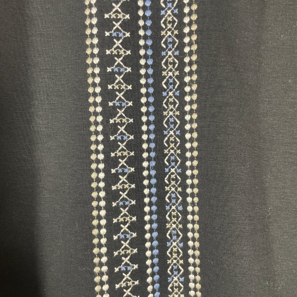 J Jill Women's Black Blue Embroidered Pull-On Skirt Small Stretch! - Picture 2 of 4